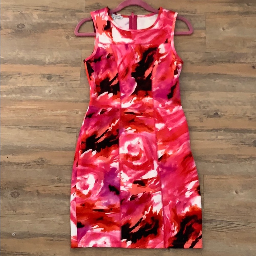 Maggy London pink and coral dress